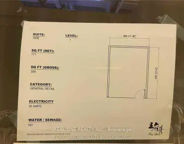 1B35 - 9390 Woodbine Ave Cachet, Markham is zoned as RETAIL with total area of 659.00 sqft